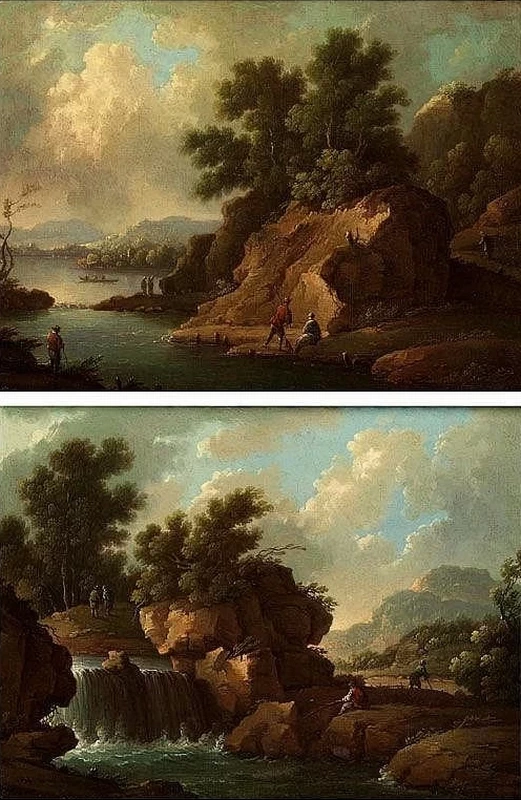 Paesaggi fantastici con fiume e cascata